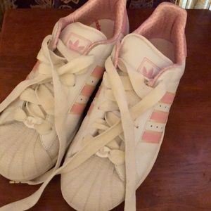 Addidas White & Pink Superstar Women’s Shoes